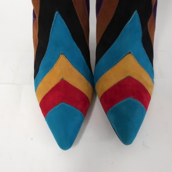 Alice + Olivia Calix Striped Suede Boot - Picture 3 of 8